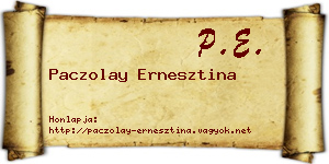 Paczolay Ernesztina névjegykártya